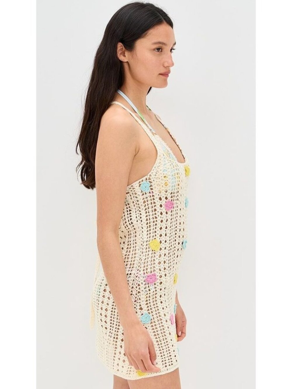 PQ Swim Zoie Flower Cover-up Mini Dress in Floret XS Small New Womens Crochet - Picture 12 of 16